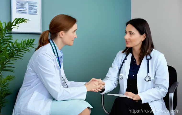 내러티브 의학에서의 환자의 이야기 중요성 - **Prompt 1: The Bridge of Trust**
A warm, compassionate scene set in a modern, well-lit doctor's...