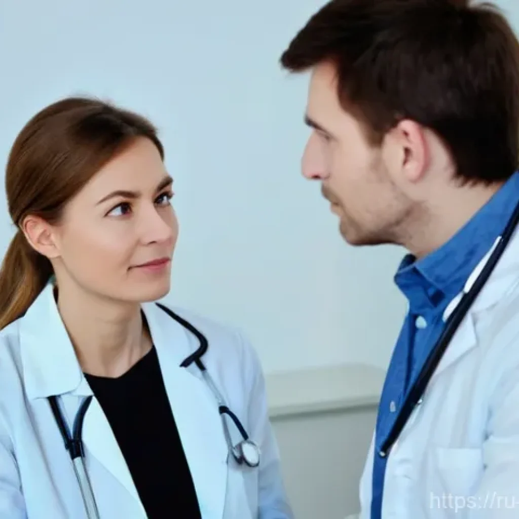 내러티브 의학에서의 정서적 지지 - **Prompt:** A compassionate Russian female doctor, approximately 40 years old, with a kind and atten...